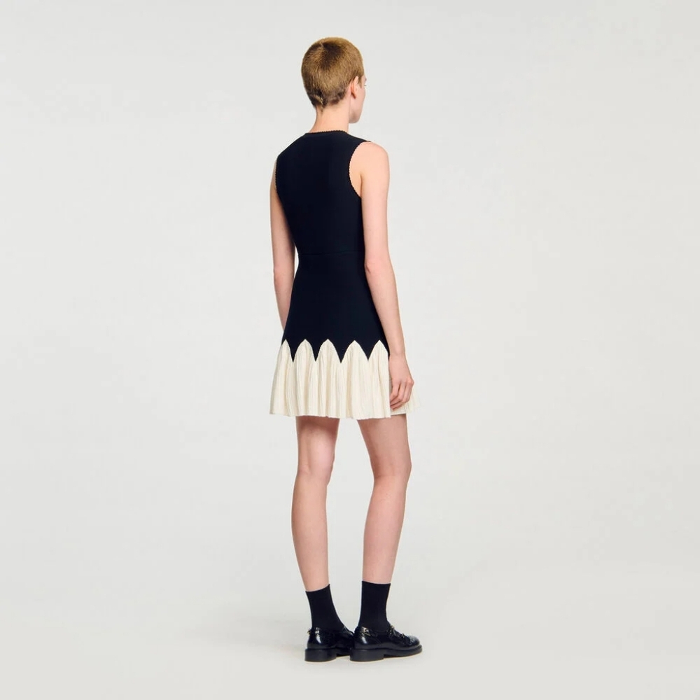 Sandro Two-tone mini knit dress - Picture 4 of 13